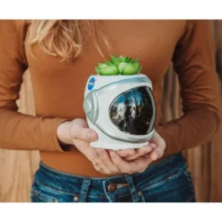 Silver Buffalo NASA Space Helmet 6-Inch Ceramic Planter With Artificial Succulent -Greenery Decor Store GUEST 0680389f cdb4 4610 afbd a508f9c982c2