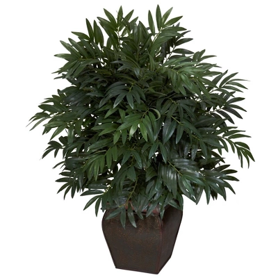 Nearly Natural Double Bamboo Palm With Decorative Planter Artificial Plant 3 Nearly Natural Double Bamboo Palm With Decorative Planter Artificial Plant