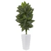 Nearly Natural 4-ft Zebra Plant In White Tower Planter