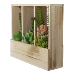 Northlight 11" Artificial Mixed Succulent Arrangement In A Wooden Planter Box -Greenery Decor Store GUEST 11384a5e dd2a 458e a2d6 30f6f6d8fb84