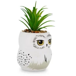 Silver Buffalo Harry Potter Hedwig 3-Inch Ceramic Mini Planter With Artificial Succulent