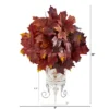 Nearly Natural 20-in Autumn Maple Leaf Artificial Plant In Metal Planter, Burgundy -Greenery Decor Store GUEST 156e6121 f87c 44bd 8e4a 2df755ae658d