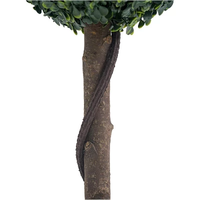 2pcs Topiary Trees Artificial Outdoor, 24" Milan Grass Ball Topiary Trees, Fake Greenery Tree With Planter Pot For Home, Office 5 2pcs Topiary Trees Artificial Outdoor, 24" Milan Grass Ball Topiary Trees, Fake Greenery Tree With Planter Pot For Home, Office - Image 3