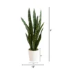 Nearly Natural 3-ft UV Resistant Artificial Sansevieria Snake Plant In White Decorative Planter (Indoor/Outdoor) -Greenery Decor Store GUEST 1bb38e42 a430 42e8 a8c4 06ece9ef8128