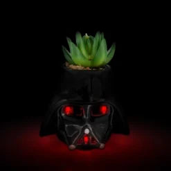 Silver Buffalo Star Wars Darth Vader Helmet Light-Up Mini Planter With Artificial Succulent
