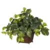 Nearly Natural 17-in Pothos W/Coiled Rope Planter Silk Plant