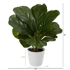 Nearly Natural 11-in Fiddle Leaf Artificial Plant In White Planter (Real Touch) -Greenery Decor Store GUEST 334899df 3f06 40a7 8092 ab95e50411d0