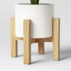 Artificial Leaf In Wood Planter - Threshold™: Lush Taro, White Stoneware Pot, Indoor Decor -Greenery Decor Store GUEST 33d6b6ba c9d1 4d40 8742 4bc3a3088cc0