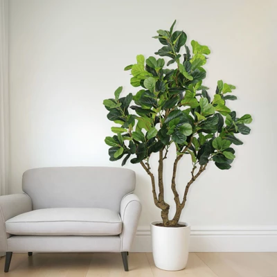 KWPZQEB 7FT H Artificial Banyan Tree, Large Faux Greenery With Natural Look Leaves, Tall Lush Faux Tree With Black Nursery Planter For Indoor, Outdoor 6 KWPZQEB 7FT H Artificial Banyan Tree, Large Faux Greenery With Natural Look Leaves, Tall Lush Faux Tree With Black Nursery Planter For Indoor, Outdoor - Image 4