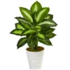 Nearly Natural Dieffenbachia Artificial Plant In Swirl Planter -Greenery Decor Store GUEST 3622ef32 43d1 4bc1 b9f6 9a218f9cbe9b