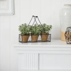 Nearly Natural 7-in Mini Jade Garden Artificial Plant In Hanging Planter -Greenery Decor Store GUEST 37777cde b598 4e04 9634 b91a03f7600c