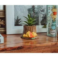 Silver Buffalo Disney Winnie The Pooh Tree Stump 5-Inch Planter With Artificial Succulent -Greenery Decor Store GUEST 37f08344 70c9 4eda 9391 df19c562711f