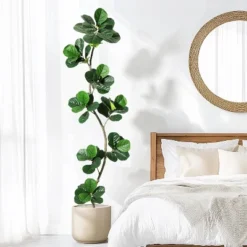 Whizmax Artificial Fiddle Leaf Fig Tree, Faux Trees With Fake Plants Fiddle Leaves Greenery With White Planter For Home Office Decor -Greenery Decor Store GUEST 441d2849 8c6d 425f a063 84aeb3d44dfe