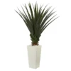 Nearly Natural 5-ft Spiky Agave Artificial Plant In White Tower Planter -Greenery Decor Store GUEST 44abeb36 8af2 4faa 8203 192e7b6d6ca7