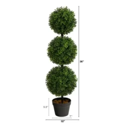 10" Indoor/Outdoor Boxwood Topiary Artificial Plant - Nearly Natural: Faux Greenery, Modern Decor, Freestanding Planter -Greenery Decor Store GUEST 48e15003 147f 4691 aab4 b7de7e1626e1