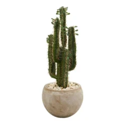 Nearly Natural 2.5-ft Cactus Artificial Plant In Bowl Planter
