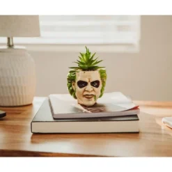 Silver Buffalo Beetlejuice Head 3-Inch Ceramic Mini Planter With Artificial Succulent -Greenery Decor Store GUEST 4b2127d6 56bb 4e12 bbdb 61c25441328b