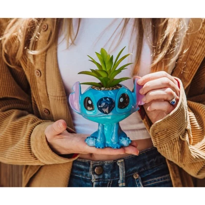 Silver Buffalo Disney Lilo & Stitch Full Body 5-Inch Ceramic Planter With Artificial Succulent 4 Silver Buffalo Disney Lilo & Stitch Full Body 5-Inch Ceramic Planter With Artificial Succulent - Image 2