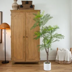 Nearly Natural 6-ft Artificial Jacaranda Tree In White Decorative Planter -Greenery Decor Store GUEST 52c459d6 d215 4d85 97e5 e4497e704798