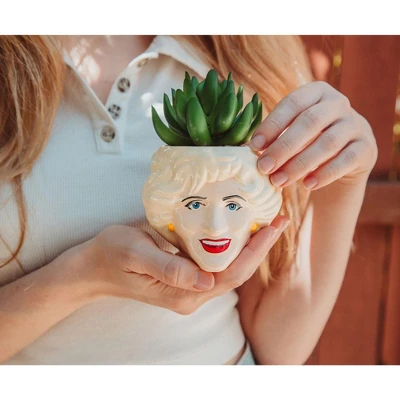 Silver Buffalo The Golden Girls Rose 3.25-Inch Ceramic Mini Planter With Artificial Succulent 5 Silver Buffalo The Golden Girls Rose 3.25-Inch Ceramic Mini Planter With Artificial Succulent - Image 3