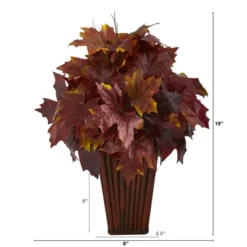 Nearly Natural 19-in Autumn Maple Leaf Artificial Plant In Decorative Planter 9 Nearly Natural 19-in Autumn Maple Leaf Artificial Plant In Decorative Planter -Greenery Decor Store GUEST 5aa52425 6e72 4974 8feb 69c525882c33