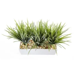 Nearly Natural Vanilla Grass In Rectangular Planter