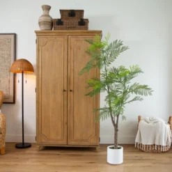 Nearly Natural 6-ft Artificial Jacaranda Tree In White Decorative Planter -Greenery Decor Store GUEST 66761cde f933 4d75 8516 02711f25bc34