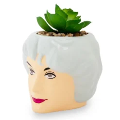 Silver Buffalo The Golden Girls Dorothy 3-Inch Ceramic Mini Planter With Artificial Succulent