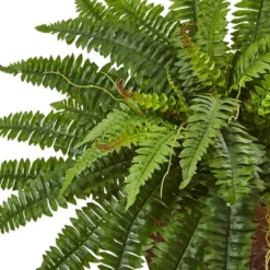 23" X 32" Artificial Boston Fern In Metallic Planter - Nearly Natural