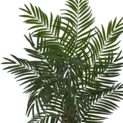 5.5ft Artificial Areca Palm Tree In White Tower Planter - Nearly Natural
