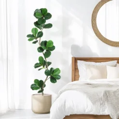Whizmax Artificial Fiddle Leaf Fig Tree, Faux Trees With Fake Plants Fiddle Leaves Greenery With White Planter For Home Office Decor -Greenery Decor Store GUEST 8225de15 b9d7 47cf b301 3aefb2cb513e