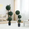 1pc Topiary Trees Artificial Outdoor, 35"/45" Milan Grass Ball Topiary Trees, Fake Greenery Tree With Planter Pot For Home, Office, Porch Decor -Greenery Decor Store GUEST 8346b705 b4e3 4400 a27f 2effa94ca040