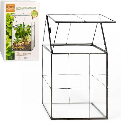 D'Eco Glass Geometric Terrarium For Succulent & Air Plant-Hinged Roof Shaped For Indoor Gardening Decor- Create Your Own Centerpiece (Large 5"x6"x11") 3 D'Eco Glass Geometric Terrarium For Succulent & Air Plant-Hinged Roof Shaped For Indoor Gardening Decor- Create Your Own Centerpiece (Large 5"x6"x11")