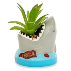 Silver Buffalo JAWS Shark 4-Inch Ceramic Mini Planter With Artificial Succulent -Greenery Decor Store GUEST 8e4bcb1a 5a93 49f7 b66e 373cfc5870d8