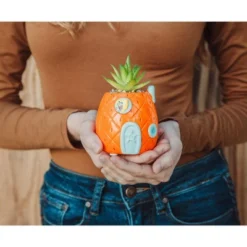 Nickelodeon Silver Buffalo SpongeBob Pineapple House 5-Inch Ceramic Planter With Artificial Succulent -Greenery Decor Store GUEST 9242d744 958b 4a41 8952 b12530b52602