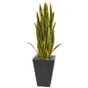 Nearly Natural 3.5-ft Artificial Sansevieria Snake Plant In Slate Planter