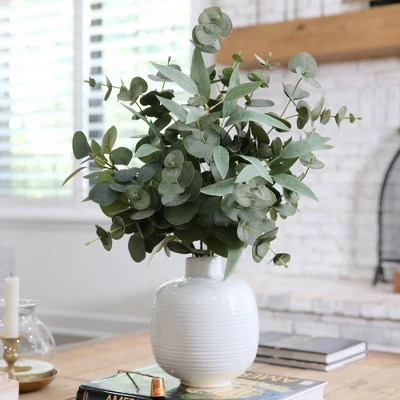 Nearly Natural 24-in Artificial Eucalyptus Leaves Arrangement With Ceramic Planter 3 Nearly Natural 24-in Artificial Eucalyptus Leaves Arrangement With Ceramic Planter - Image 2
