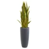 Nearly Natural 4.5-ft Artificial Sansevieria Snake Plant In Gray Planter