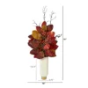 Nearly Natural 38-in Autumn Magnolia Leaf With Berries Artificial Plant In Cream Planter With Gold Base -Greenery Decor Store GUEST a7227cc6 25af 49cb a09a a36bb51e7ff8