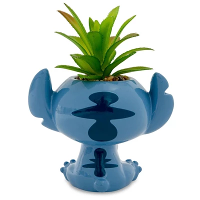 Silver Buffalo Disney Lilo & Stitch Full Body 5-Inch Ceramic Planter With Artificial Succulent 3 Silver Buffalo Disney Lilo & Stitch Full Body 5-Inch Ceramic Planter With Artificial Succulent