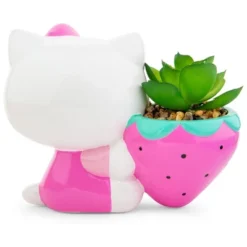 Silver Buffalo Sanrio Hello Kitty Strawberry 5-Inch Planter With Artificial Succulent -Greenery Decor Store GUEST ae767bb8 73d9 40dc bdd0 8e0721b97958