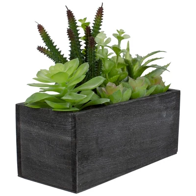 Northlight 10" Artificial Mixed Succulent Plants In A Rectangular Planter 4 Northlight 10" Artificial Mixed Succulent Plants In A Rectangular Planter - Image 2
