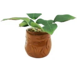 Silver Buffalo Harry Potter Mandrake Face 6-Inch Ceramic Planter With Artificial Succulent