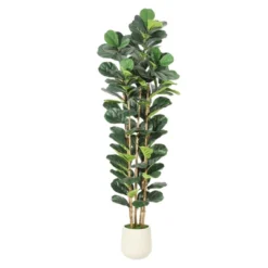 Whizmax Artificial Fiddle Leaf Fig Tree - Tall Faux Plant In White Planter, Realistic Greenery For Home & Office Decor, Fake Indoor Tree -Greenery Decor Store GUEST b71929b3 4a48 43f9 9cb9 b32a3b17982f