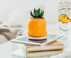 Silver Buffalo Sanrio Gudetama Meditation 3-Inch Mini Planter With Artificial Succulent -Greenery Decor Store GUEST b85c5957 1fe6 4213 9c75 c79284c041e8