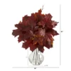 Nearly Natural 18-in Autumn Maple Leaf Artificial Plant In Glass Planter, Burgundy -Greenery Decor Store GUEST b8ef46e6 26bb 4e56 9fc9 b1bc4c99d1d0