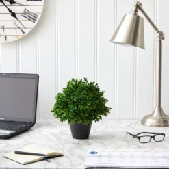 10" Indoor/Outdoor Boxwood Topiary Artificial Plant - Nearly Natural: Faux Greenery, Modern Decor, Freestanding Planter -Greenery Decor Store GUEST bc993c1a 8dc5 44b0 8ffb f6cd701353cd