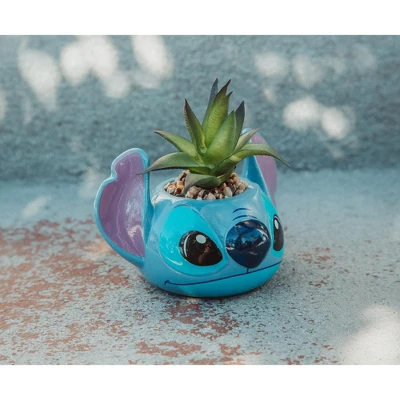 Silver Buffalo Disney Lilo & Stitch 3-Inch Ceramic Mini Planter With Artificial Succulent 6 Silver Buffalo Disney Lilo & Stitch 3-Inch Ceramic Mini Planter With Artificial Succulent - Image 4