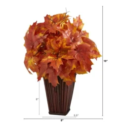 Nearly Natural 19-in Autumn Maple Leaf Artificial Plant In Decorative Planter 10 Nearly Natural 19-in Autumn Maple Leaf Artificial Plant In Decorative Planter -Greenery Decor Store GUEST c1ef58f1 7357 448c 9318 fca2f3c05aa5