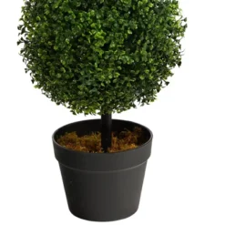 10" Indoor/Outdoor Boxwood Topiary Artificial Plant - Nearly Natural: Faux Greenery, Modern Decor, Freestanding Planter -Greenery Decor Store GUEST c4d10116 ae40 49f4 8200 727185eb3949